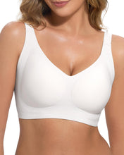 Load image into Gallery viewer, Seamless Push Up Bra No Underwire Wide Straps Full Coverage Wireless | W-Shaped Jelly Band Support, 1-Inch Ergonomic Straps, Heat-Bonded Contour, Tagless, Smoothing Back, for Yoga Office Travel