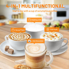 Load image into Gallery viewer, Secura 4-in-1 Automatic Milk Frother, 17oz Teflon-Free Stainless Steel Jug, Hot/Cold Foam Maker &amp; Milk Warmer for Latte, Cappuccino, Macchiato, Hot Chocolate, Includes Silicone Spatula &amp; 2 Whisks