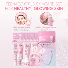 Load image into Gallery viewer, Sakura Skincare Set for Teen Girls, Complete 34PCS Face Care Kit, Christmas Pamper Gift Set for Women &amp; Teenage Girls, Hydrating &amp; Nourishing Travel-Friendly Daily Facial Skincare Routine