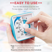 Load image into Gallery viewer, Secura 60-Minute Visual Timer, Classroom Timer, Countdown Timer for Kids and Adults, Time Management Tool for Teaching (Blue &amp; Blue)