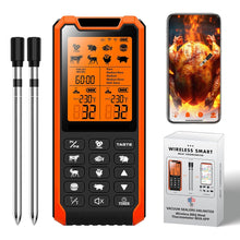 Load image into Gallery viewer, Smart Bluetooth Meat Thermometer - Long Range Wireless Food Thermometer, Temp Monitor with Dual Probes for BBQ, Oven, Grill &amp; Smoker-Effortless Steak, Pork, and Turkey Cooking
