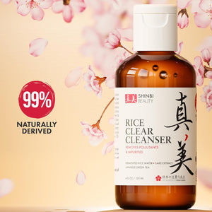 Japanese Face Wash Skincare Products - Japanese Rice Water Green Tea Cleanser - 99% Naturally Derived Japanese Beauty 4oz