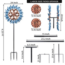 Load image into Gallery viewer, WONDER GARDEN Wind Spinner - Wind Spinners Outdoor, Outdoor Metal Windmills, 4.4 Ft Retro Brown Wind Sculptures Spinner Lawn Ornaments Wind Spinner for Yard, Lawn and Garden