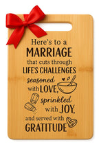 Load image into Gallery viewer, Housewarming Gifts for New Home - Bamboo Cutting Board with Engraved Message - New Home Essentials for Homeowners, Couples, Friends, or Family - Decorative Kitchen Gift Board, 12&quot; x 8&quot;