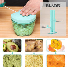 Load image into Gallery viewer, Manual Food Chopper Vegetable Cutter, Hand String Vegetable Chopper Onions Cutter for Vegetable Fruits Nuts BPA Free Food Safe Material, 550ml Gray