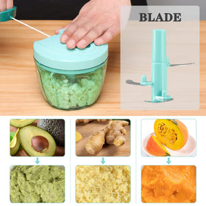 Manual Food Chopper Vegetable Cutter, Hand String Vegetable Chopper Onions Cutter for Vegetable Fruits Nuts BPA Free Food Safe Material, 550ml Gray