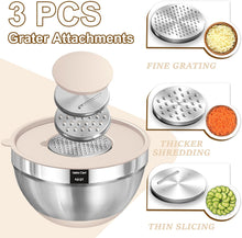 Load image into Gallery viewer, Umite Chef Mixing Bowls with Airtight Lids Set with Grater Attachments Silicone Kitchen Utensil Set