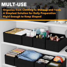 Load image into Gallery viewer, SpaceAid Drawer Organizer Clothes, 12 Pack Dresser Organizer Bins for Nursery, Closet Organization and Storage Dividers for Clothing, Baby Clothes, Underwears, Socks (Black)