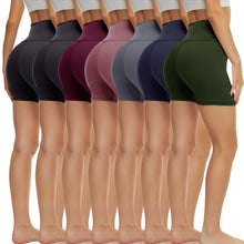 Load image into Gallery viewer, TNNZEET 7 Pack Biker Shorts for Women - 5''/8''/3'' High Waisted Workout Tummy Control Spandex Gym Shorts for Yoga Athletic