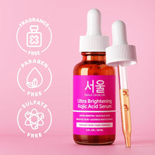 Load image into Gallery viewer, SeoulCeuticals Korean Skin Care Kojic Acid Serum Alpha Arbutin – Dark Spot Remover Corrector Glycolic Acid + Salicylic Acid K Beauty 1oz