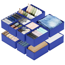Load image into Gallery viewer, SpaceAid Drawer Organizer Clothes, 12 Pack Dresser Organizer Bins for Nursery, Closet Organization and Storage Dividers for Clothing, Baby Clothes, Underwears, Socks (Black)