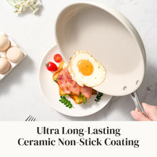 Load image into Gallery viewer, Redchef Nonstick Cookware Sets, Frying Pan Set with Tempered Glass Lids, Ceramic Cookware Set, Stay-Cool Handles, Dishwasher &amp; Oven Safe, Compatible with All Cooktops, Beige (8+9.5+11 Inch)