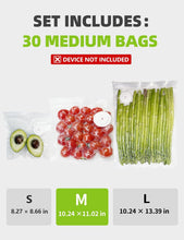 Load image into Gallery viewer, Vacuum Sealer Bags, Reusable Vacuum Zipper Bag, BPA Free Heavy Duty Vacuum Storage Bag for Food, Medium Size 15 Bags