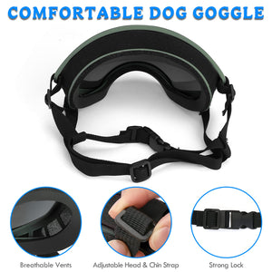 Large Dog Sunglasses Dog Goggles Pet Glasses Pet Eyewear with Adjustable Strap,Glasses for Medium Large Dog Swimming Skating Glasses UV Proof Windproof Dustproof