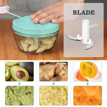 Load image into Gallery viewer, Manual Food Chopper Vegetable Cutter, Hand String Vegetable Chopper Onions Cutter for Vegetable Fruits Nuts BPA Free Food Safe Material, 550ml Gray