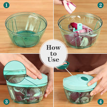 Load image into Gallery viewer, Manual Food Chopper, Hand Pull String Vegetable Slicer Onions Cutter, BPA free food safe material