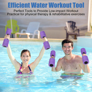 Aquatic Exercise Dumbbells, Water Weights for Pool Exercise, 2PACK EVA Foam Water Dumbbells for Youth Women Water Workouts, Swimming Training