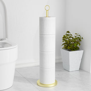 Toilet Paper Holder Stand(with Reserve Function), Free-Standing Spare Rolls Storage Holder, Stainless Steel