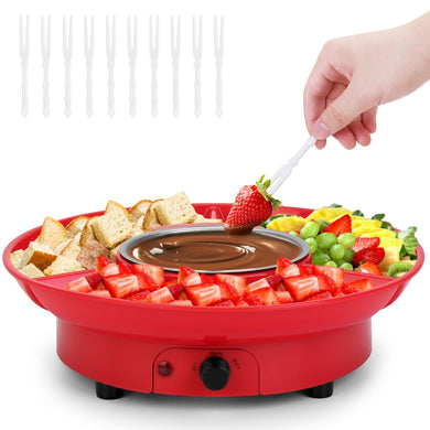 8.79oz MINI Electric Chocolate Melting Pot,Melting Fondue Set with 4PCS Forks,Cute Chocolate Fondue Fountain,Warmer Machine for Milk Chocolate,Cheese,Butter,Candy