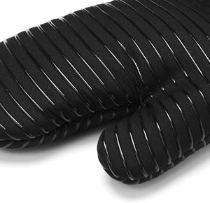 Beneno Non-Slip Silicone Textured Cotton Oven Mitts, Heat Resistant up to 500° F, Flexible Grip with 14.3"x7" Longer Protection, Durable 100% Cotton Oven Mitts for Kitchen & Barbecue, 2-Pack, Black