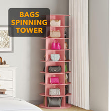 Load image into Gallery viewer, SpaceAid 7 Tier Rotating Shoe Rack Tower, Spinning Shoe Display Lazy Susan, Revolving 360 Shoe Rack Storage Round Carousel, Vertical Handbag Rotate Shoes Closet Organization (7-Tier White)