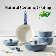 Load image into Gallery viewer, Redchef Ceramic Pots and Pans Set, Nonstick Kitchen Cookware Set with Detachable Handle, Non Toxic Cookware Set 16pcs, PFAS PFOA &amp; PTFE Free, RV Ceramic Cookware for Camping, Dishwasher/Oven Safe