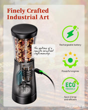 Load image into Gallery viewer, Electric Salt and Pepper Grinder Set with Storage Base, Stainless Steel Rechargeable Salt and Pepper Grinder Set with 4.5 oz Large Capacity, 1.8&quot; Wide Mouth, Adjustable Coarseness, Ideal for Kitchen