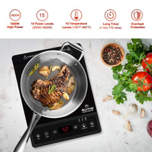 Load image into Gallery viewer, Duxtop Portable Induction Cooktop, Countertop Burner, Induction Burner with Timer and Sensor Touch, 1800W 8500ST E210C2