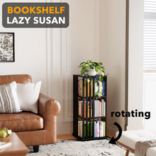 Load image into Gallery viewer, SpaceAid 6 Tier Rotating Bookshelf Tower, Bamboo Spinning Book Shelf, Revolving 360 Bookcase Storage Swivel Round Carousel, Vertical Rotate Turning Spiral Corner Organizer (6-Tier Walnut)