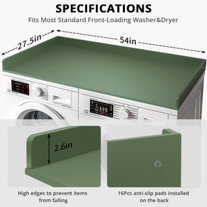 Washer Dryer Countertop, 27.5" x 54" Bamboo Washer and Dryer Countertop for Laundry Room Organization(Retro Brown)
