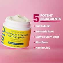 Load image into Gallery viewer, SeoulCeuticals Korean Face Mask Skin Care - Snail Mucin Turmeric Mask for Face – Cruelty Free K Beauty Anti Aging Face Mask for Healthy, Youthful Glow 2oz