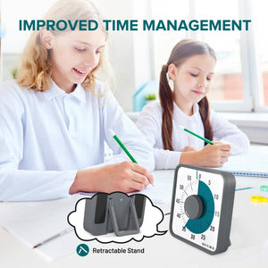 Secura 60-Minute Visual Countdown Timer, 7.5-Inch Oversize Classroom Visual Timer for Kids and Adults, Durable Mechanical Kitchen Timer Clock with Magnetic Backing (Blue)