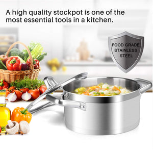 Duxtop Professional Stainless Steel Cookware Induction Ready Impact-bonded Technology (4.2Qt Stockpot)