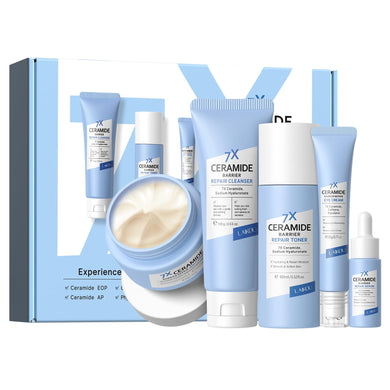 Skin Care Set, Skin Care Routine Kit for Women, Skincare Gift Set, Travel Size Toiletries with 7X CERAMIDE Cleanser, Toner, Serum, Eye Cream, Face Cream Mother's Day Christmas Birthday Daughter