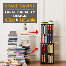 Load image into Gallery viewer, SpaceAid 6 Tier Rotating Bookshelf Tower, Bamboo Spinning Book Shelf, Revolving 360 Bookcase Storage Swivel Round Carousel, Vertical Rotate Turning Spiral Corner Organizer (6-Tier Walnut)