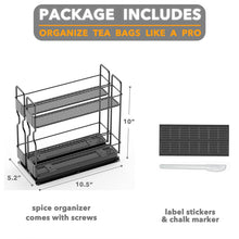 Load image into Gallery viewer, SpaceAid Pull Out Spice Rack Organizer for Cabinet, Heavy Duty Slide Out Seasoning Kitchen Organizer, Cabinet Organizer, with Labels, 5.2&quot; W x10.75 D x10 H, 2 Drawers 2-Tier