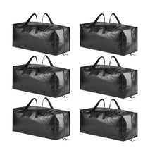 Load image into Gallery viewer, SpaceAid Heavy Duty Moving Bags, Extra Large Storage Totes W/Backpack Straps Strong Handles &amp; Zippers, Alternative to Moving Boxes, Packing &amp; Moving Supplies, Black (8 Pack)