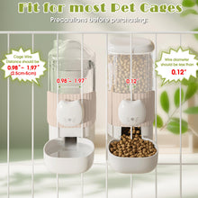 Load image into Gallery viewer, 34oz Hanging Automatic Cat Food and Water Dispenser, 1L Auto Gravity Pet Feeder Set, Cage Cat Dog Feeder for Kitten Puppy Bunny Guinea Pig (Milk Coffee)