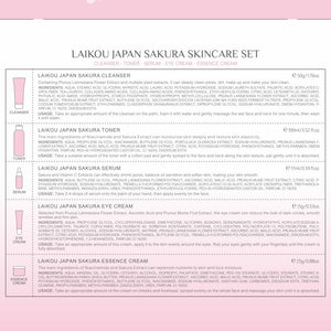 Skin Care Set JAPAN SAKURA Beauty Gift Sets Skin Care Kit with Cleanser, Toner, Lotion, Serum, Eye Cream, Face Cream, Make up Primer Travel Kit for Women Wife Mom 7pcs