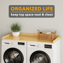 Load image into Gallery viewer, SpaceAid Washer Dryer Countertop, Laundry Wood Shelf Topper with Edge, 54&quot; Width x 27.5&quot; Depth Cover Guard Organizer for Washer and Dryer Laundry Hamper Counter Storage Organization (Black)