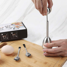 Load image into Gallery viewer, Soft Hard Boiled Egg Cutter Topper Set Egg Cracker with Include 2 Cup 2 Spoon 1 Topper Cutter Shell Separator Remover Stainless Steel Kitchen Tool
