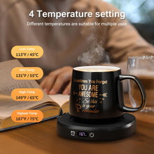 Load image into Gallery viewer, Coffee Mug Warmer &amp; Luxury Marbling Mug Set, Electric Cup Warmer with Auto Shut Off, 4 Temperature Setting Smart Beverage Warmer, 8-Hours Auto Shut Off, Best Gifts for Birthday Christmas