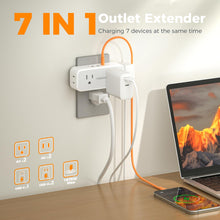 Load image into Gallery viewer, Surge Protector Outlet Extender, TESSAN Multi Plug Splitter with 4 Electrical Outlets 3 USB Ports(1 USB C), Multiple Plug Mini Wall Expander for Home Bathroom Office Dorm Room Essentials