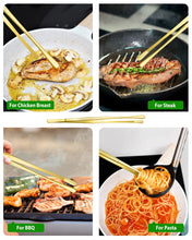 Load image into Gallery viewer, 4 Pcs Fine Long Tweezer Tongs Professional Black, 12&#39;&#39; and 10&#39;&#39; Stainless Steel for Kitchen, Food, Cooking, Repairing, Sea food and BBQ