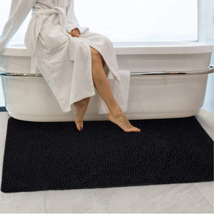 Secura Bathroom Rugs, 47 x 28 Inches, Extra Soft & Thick, Absorbent Water Bath Mat, Machine Washable Non-Slip Bath Mats for Bathroom, Shower, and Tub, Home Decor Accessories (Gray)