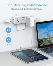 Load image into Gallery viewer, Multi Plug Outlet Extender, TESSAN Surge Protector Wall Plug Splitter with 5 Electrical Outlet Expander, Multiple Plug Adapter for Travel Home Office