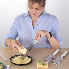 Load image into Gallery viewer, Lemon Zester Grater Three-piece Suit - Heavy Duty Kitchen Tool for Parmesan Cheese, Ginger, Garlic, Nutmeg, Chocolate, Vegetables，Fruits，Stainless Steel Grater Dishwasher Safe Black