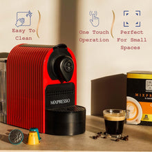 Load image into Gallery viewer, Mixpresso Black Espresso Coffee Machine – Compact 1400W Single Serve Coffee Maker Compatible with Nespresso OriginalLine Capsules, One-Touch Operation, 19-Bar Italian Pump, 27oz Water Tank