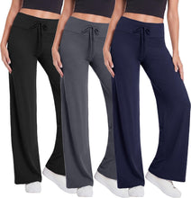 Load image into Gallery viewer, TNNZEET 3 Pack Women's Wide Leg Pants - Casual Loose Yoga Pants Sweatpants Lounge Pajama Pants