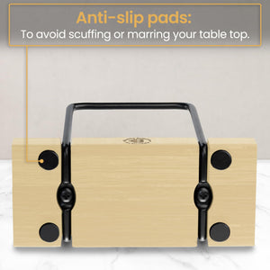 Napkin Holder for Table - Modern Black Napkin Dispenser, Bamboo and Iron Design, Non-Slip, Suitable for Kitchen, Dining, Farmhouse, Cocktail, Picnic, Bar, Outdoor Use - Holds Paper Napkins, Mail, Bill